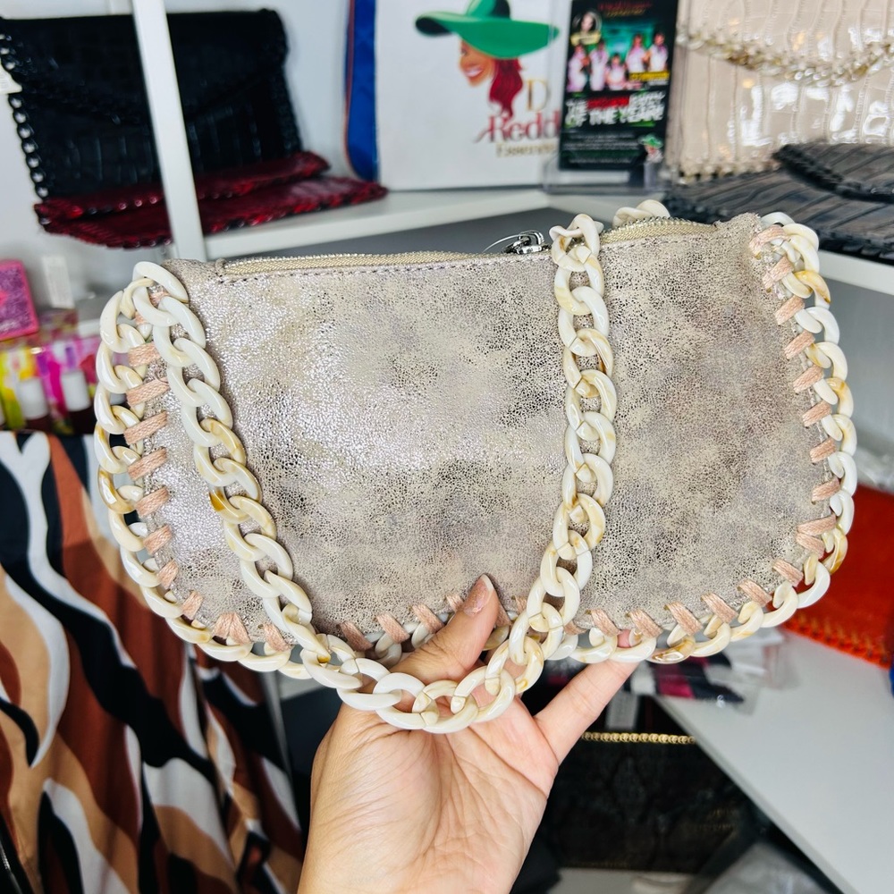 Pink suede bag
